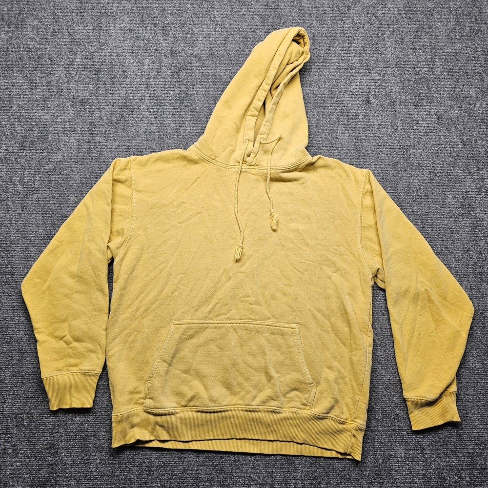John Galt California Mustard Yellow Pullover Hoodie Fleece Sweatshirt Small
